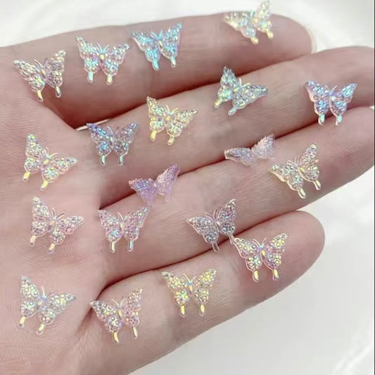 Iridescent Butterfly Nail Charms