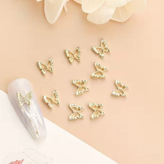 Gold Butterfly Nail Charms