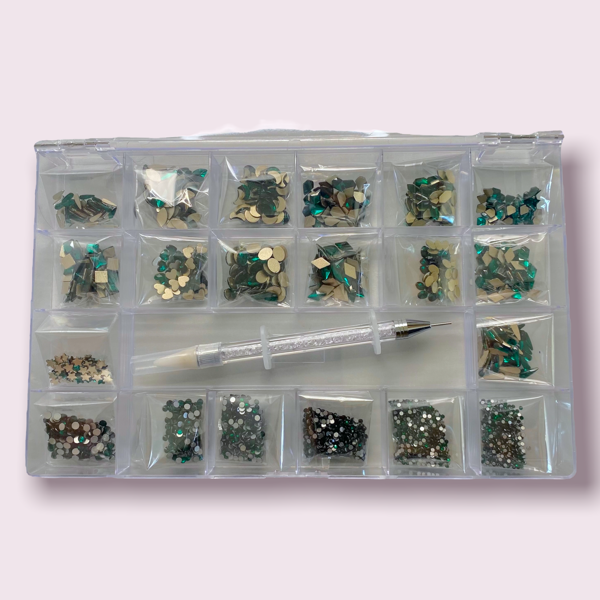 Nail Art Jewelry Box Nail Rhinestones Kit Flatback Nail Jewels